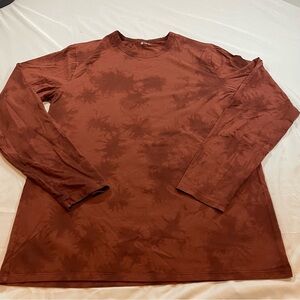 Lululemon The Fundamental Long Shirt in Tide Shibori Date Brown